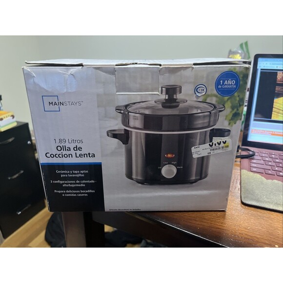 Mainstays (YHJ20DM) Black & Gray 2 Quart Slow Cooker With Three Heat Settings - Picture 5 of 7